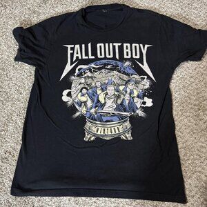 Fall Out Boy Shirt Mens Medium Black Wintour 2016 Band Concert Tour Graphic